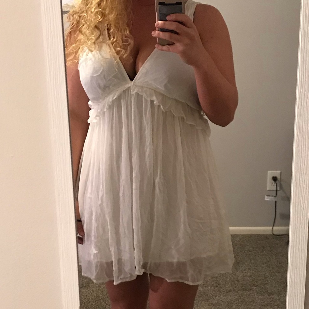 Free People| Cream Chiffon sundress | large